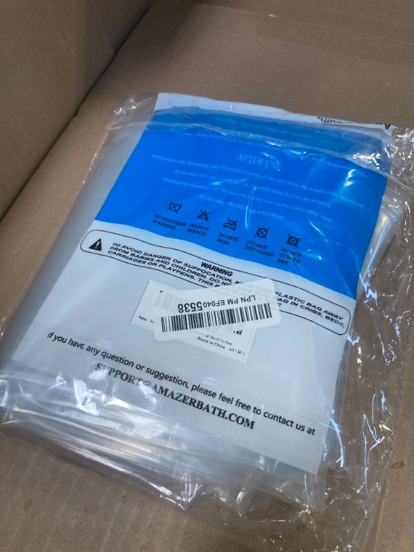 Photo 1 of AmazerBath 48x72 Shower Curtain Stall, Clear Plastic, Heavy Duty Thick PEVA with 2 Weighted Stones and 8 Grommet Holes