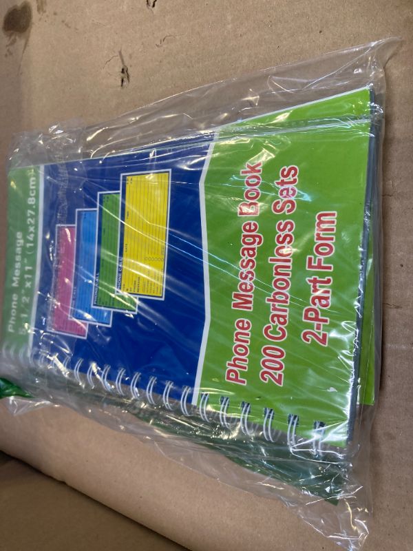 Photo 1 of Sinmoe 2 Pcs Spiral Bound Phone Message Book with Carbon Copy 5-1/2" x 11" 2 Part Colorful Carbonless Telephone Message Pads Duplicate Spiral Phone Call Log Book for Business Office