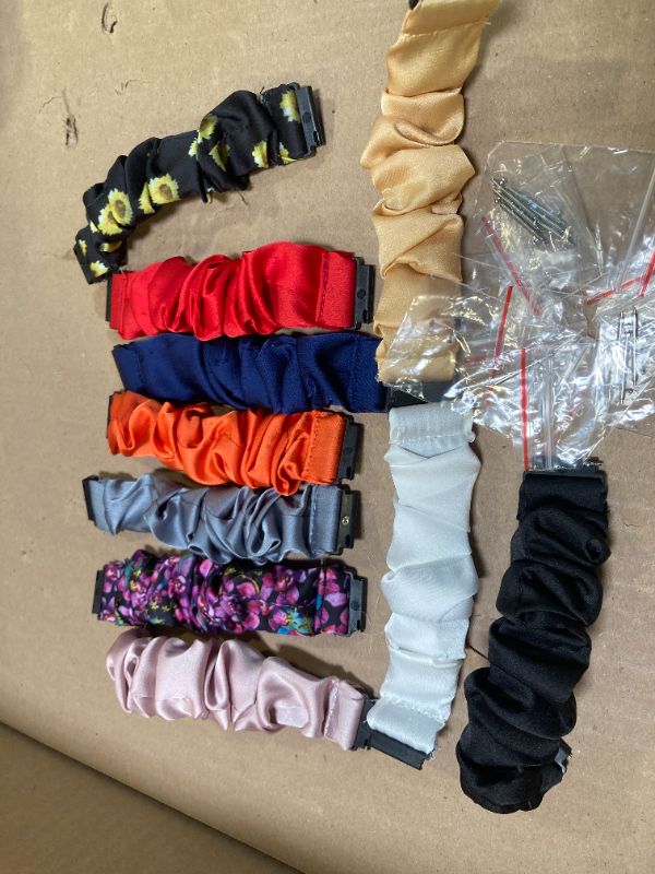 Photo 1 of Runostrich Compatible with Samsung Galaxy Watch 7/6/5/4/FE 40mm 44mm/Galaxy Watch 6/4 Classic/Watch 5 Pro Bands, 10pack 20mm Scrunchie Cute Stretchy Watch Band for Garmin Vivoactive 3/Venu/Venu 2 Plus