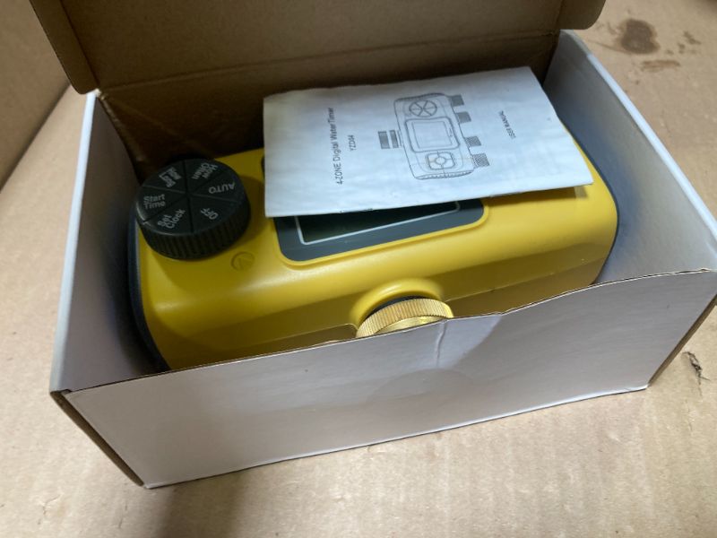 Photo 1 of TRJZWA 4 Zone Water Timer for Garden Hose, 4 Outlets Sprinkler Timer for Watering with Brass Inlet,Rain Delay/Automatic/Manual Irrigation System for Garden Sprinkler Controller for Lawn Yard Garden