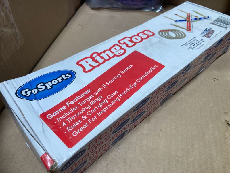 Photo 1 of GoSports Premium Wooden Ring Toss Game with Carrying Case