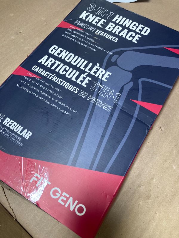 Photo 1 of Fit Geno Hinged Knee Brace for Meniscus Tear: Adjustable Knee Support for Knee Pain w/Side Stabilizers & Hinges for Injury or Surgery Recovery - Men and Women FSA or HSA Eligible