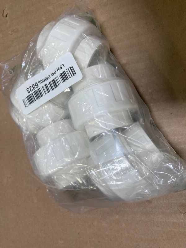 Photo 1 of 5pcs only----- 1" PVC Union Coupling Pipe Fitting (Socket x Socket), 1 inch PVC Slip Union PVC Adapter Coupling Schedule 40, EPDM O-Ring, White SCH 40