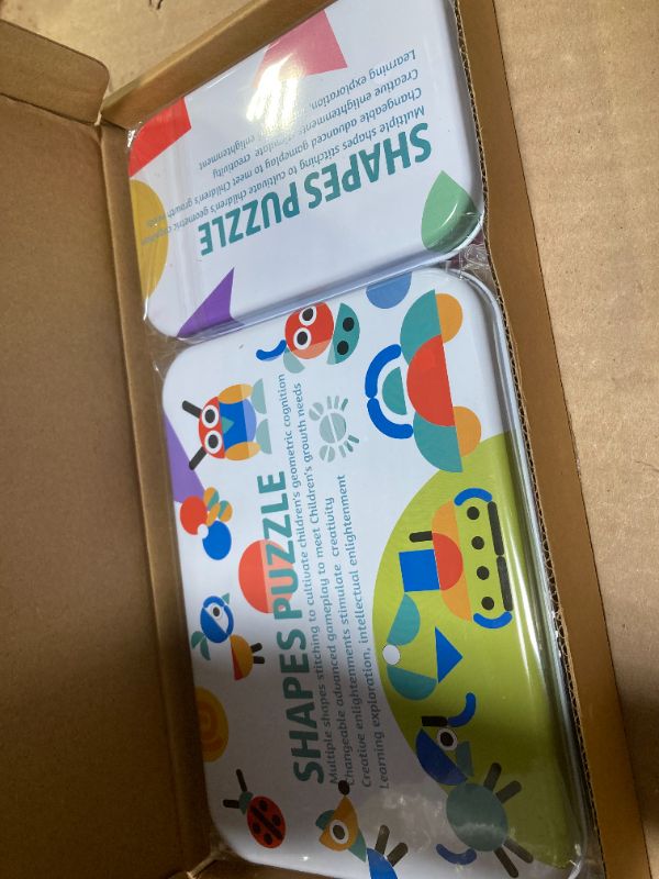 Photo 1 of LiKee Open Ended Wooden Shape Puzzles (36 Blocks&60 Cards) for Toddlers 3+ Years Old, Montessori Development Toys Preschool Education Activity Travel Toy Board Games for Kids 4-8 Yrs