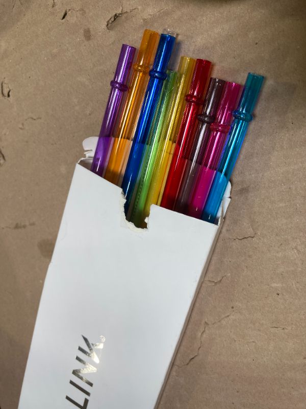 Photo 1 of ALINK 10.5 in Long Rainbow Colored Reusable Tritan Plastic Replacement Straws for 16 OZ 20 OZ 30 OZ Stanley, YETI, Starbucks Tumblers, Set of 10 with Cleaning Brush