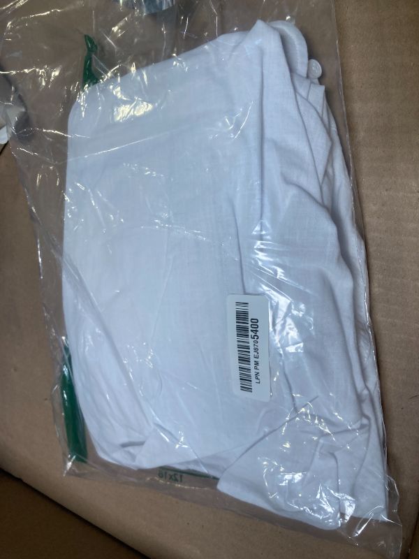 Photo 1 of J.VER Men's Half Sleeve Linen Shirt Solid Casual Button Down Shirts Summer Beach Tops with Pocket White X-Large