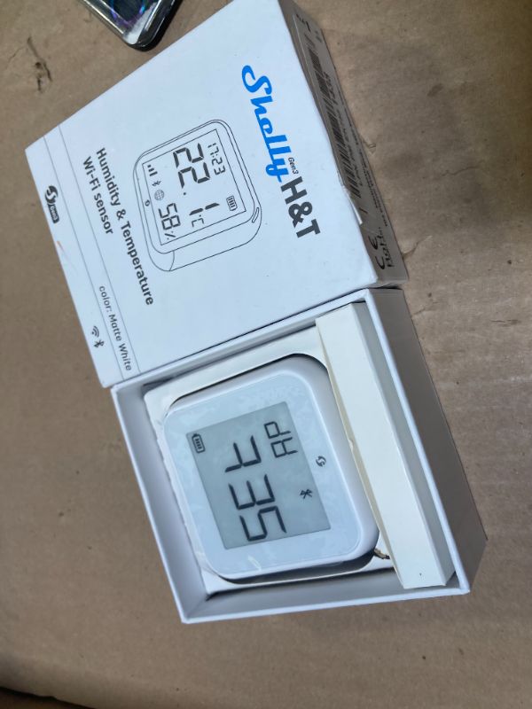 Photo 1 of Shelly H&T Gen3 White | Wi-Fi & Bluetooth Smart Temperature & Humidity Sensor with Remote App Control | Smart Scenes | LCD Display