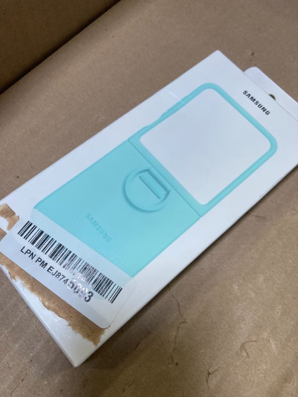 Photo 1 of Samsung Galaxy Z Flip 6 Silicone Phone Case, Protective Cover with Built-in Ring, Nonslip Grip, Slim, Soft, Comfortable Design, US Version, EF-PF741TMEGUS, Mint