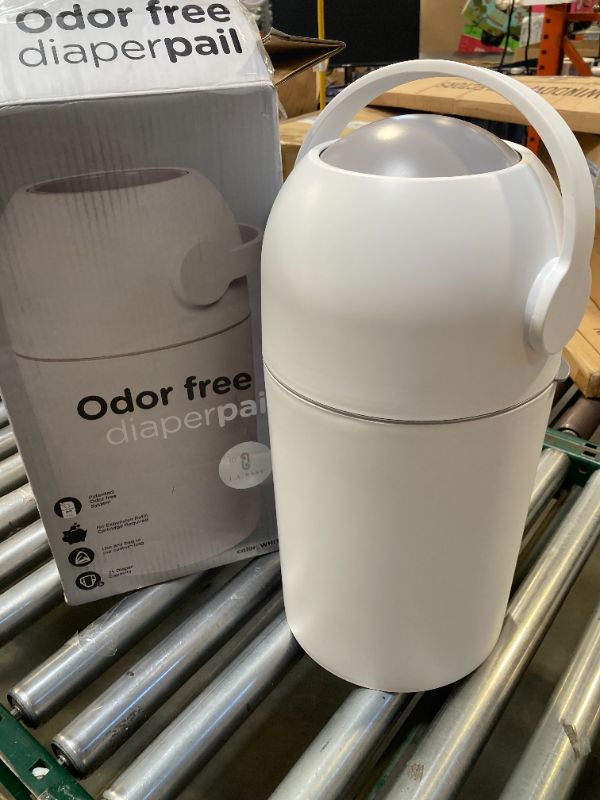 Photo 1 of L.A. Baby Magic Diaper Pail - Patented 100% Odor-Free System with Child-Safe Lock - Award-Winning Design - No Refills Required - Works with Regular Trash Bags - White