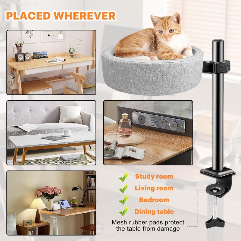 Photo 1 of Rectangle Desk Cat Bed with Soft and Thick Cushions,  