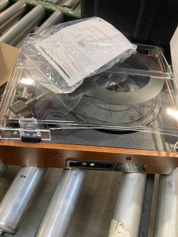 Photo 1 of Vinyl Record Player with Speakers Vintage Turntable for Vinyls Records Belt-Driven Turntables 3-Speed Bluetooth Playback Headphone AUX RCA Line LP Vinyls Players for Sound Enjoyment Retro Brown