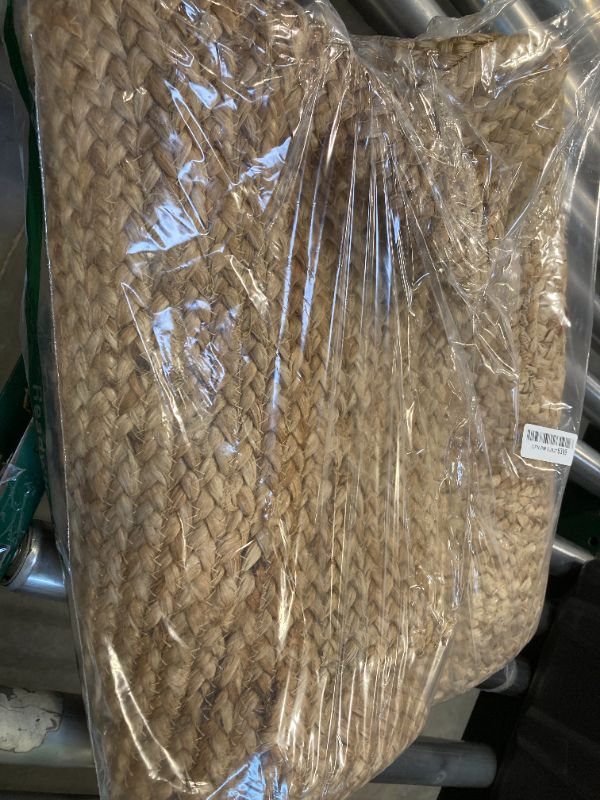 Photo 1 of FRELISH DECOR Handwoven Jute Area Rug - 5 feet Round - Natural Yarn - Rustic Vintage Beige Braided Reversible Rug - Eco Friendly Rugs for Bedroom - Kitchen - Living Room - Farmhouse (5' Round)