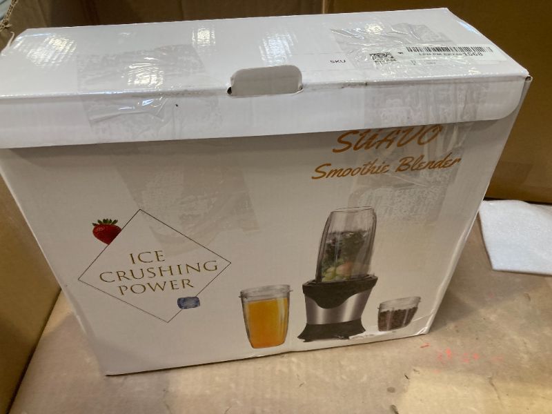 Photo 1 of Suavo Smoothie Blender 1100W Portable Personal Blender for Shakes and Smoothies with 2 * 22Oz To-Go Cups & Lids, Includes Portable Coffee Grinder and 10Oz BPA-Free Travel Cup