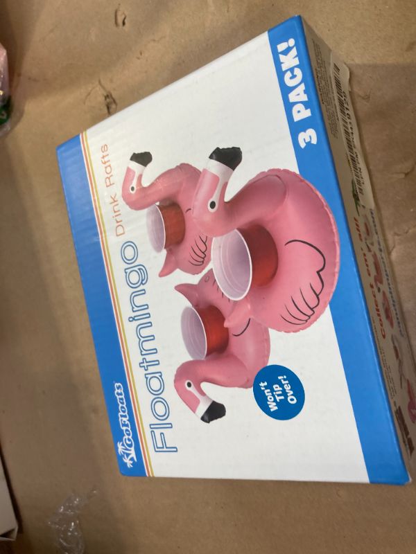 Photo 1 of GoFloats Inflatable Pool and Hot Tub Drink Holders (3 Pack) (Choose - Unicorn, Flamingo, Palm Tree and More)