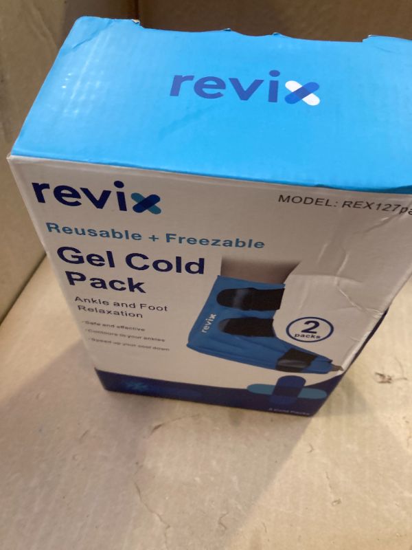 Photo 1 of REVIX Large Ankle Ice Pack for Foot Discomfort, Reusable Gel Cold Pack with Cold Compression Therapy, Full Coverage Ankle Ice Wrap for Post-Workout Recovery, Achilles Tendonitis, 2 Packs