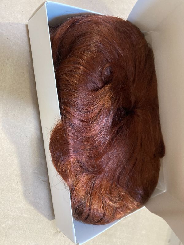 Photo 1 of FESHFEN Pixie Cut Wigs Synthetic Short Copper Red Pixie Haircut Wig with Bangs Glueless Layered Wig Wavy Wigs for Women, Daily Cosplay Use