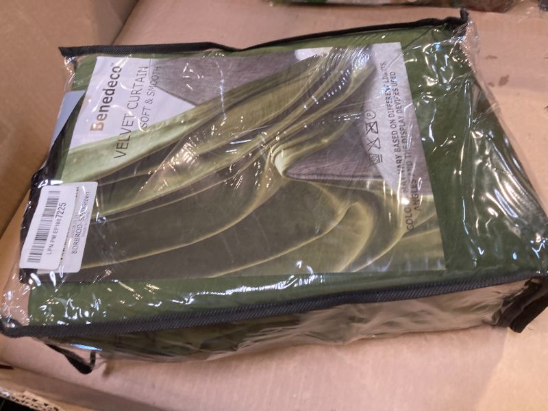 Photo 1 of Benedeco Green Velvet Curtains for Bedroom Window, Super Soft Luxury Drapes, Room Darkening Thermal Insulated Rod Pocket Curtain for Living Room, W52 by L90 inches, 2 Panels