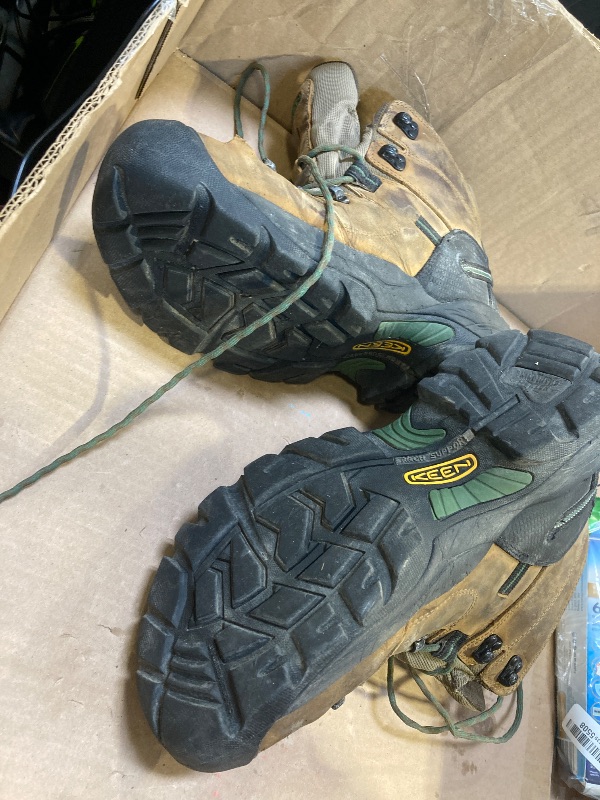 Photo 1 of KEEN Utility Men's Pittsburg Energy 6" Composite Toe Waterproof Industrial Work Boots,  Greener Pastures, 12