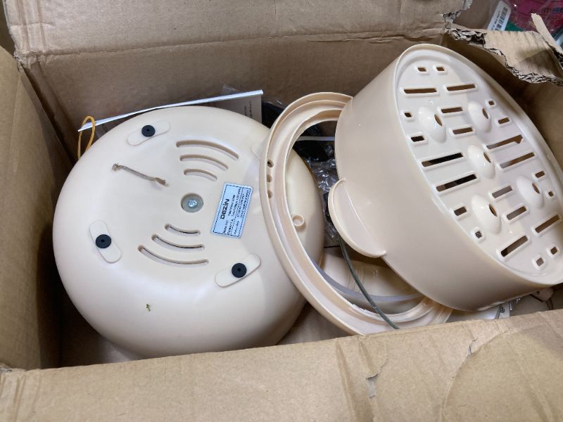 Photo 1 of Dezin Electric Cooker, 2L Non-Stick Sauté Pan, Rapid Noodles Cooker, Mini Pot for Steak, Egg, Fried Rice, Ramen, Oatmeal, Soup with Power Adjustment, College Dorm Room Essential(Egg Rack Included)
