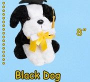 Photo 1 of HollyHOME Graduation Puppy Dog 2025 Graduation Gifts for Kindergarten High School or College Dog Stuffed Animal with Cap Certificate Black and White 8 inch