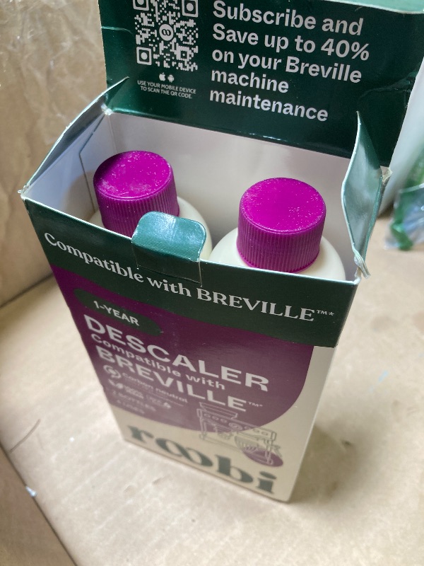 Photo 1 of Breville Compatible Descaling Solution. Specially Formulated to Clean & Descale your Breville Espresso Machine. 2 Uses per Bottle, 2 Pack. Eco-Friendly Carbon Neutral Descaler Kit.