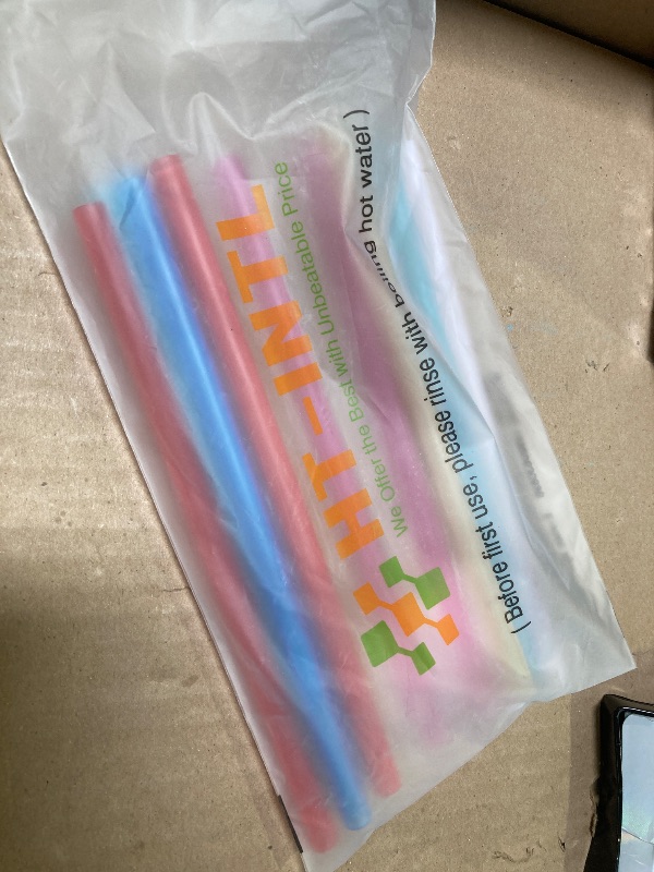 Photo 1 of 12 Pcs Eco Friendly Silicone Straws with 2 cleaning Brushes,Reusable Silicone Drinking Straws,for 20oz Tumblers,Yeti, Ozark, (Pure Multicolor, 7.87 inches)