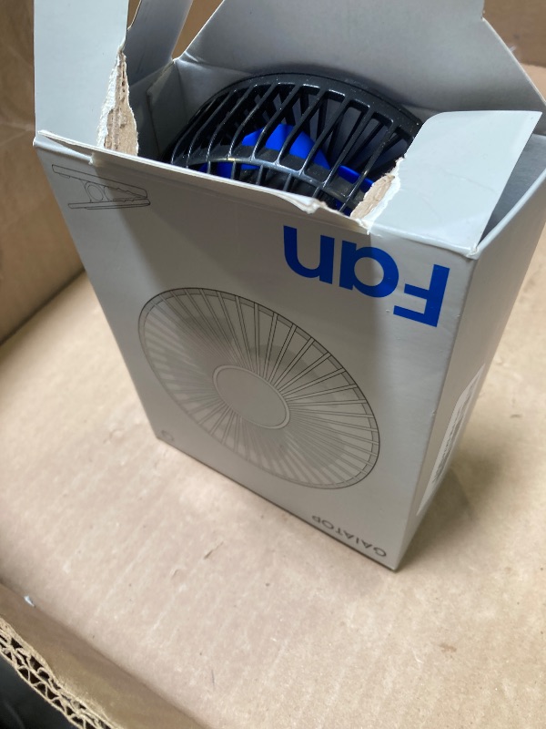 Photo 1 of Gaiatop Portable Clip on Fan Battery Operated, Small Powerful 3 Speed Quiet 360° Rotate, USB Rechargeable Mini Personal Cooling Fan for Desk Table Home Office Stroller Camping Women Gifts Black Blue
