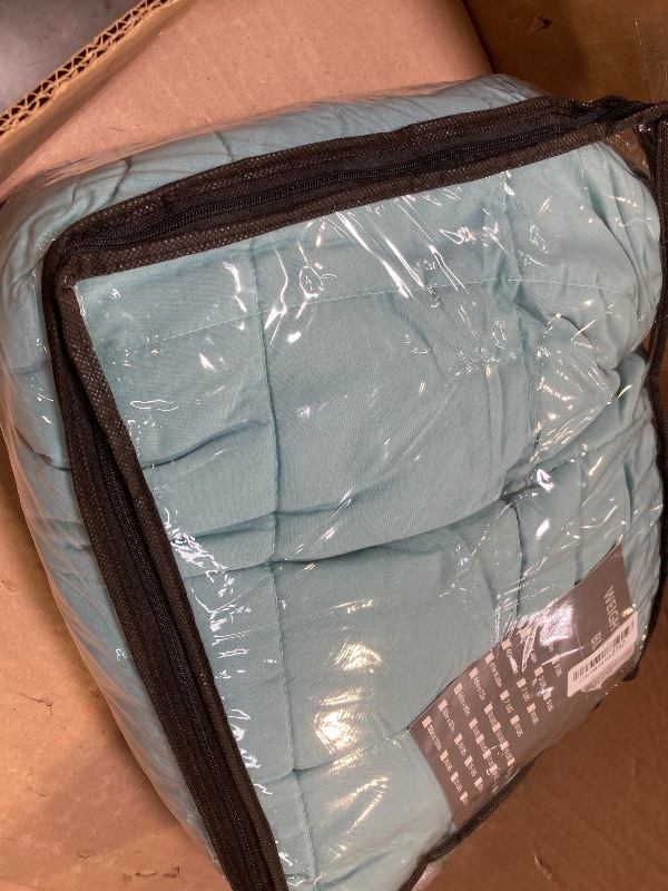 Photo 1 of yescool Weighted Blanket for Adults (20 lbs, 60” x 80”, Teal) Cooling Heavy Blanket for Sleeping Perfect for 190-210 lbs, Queen Size Breathable Blanket with Premium Glass Bead, Machine Washable
