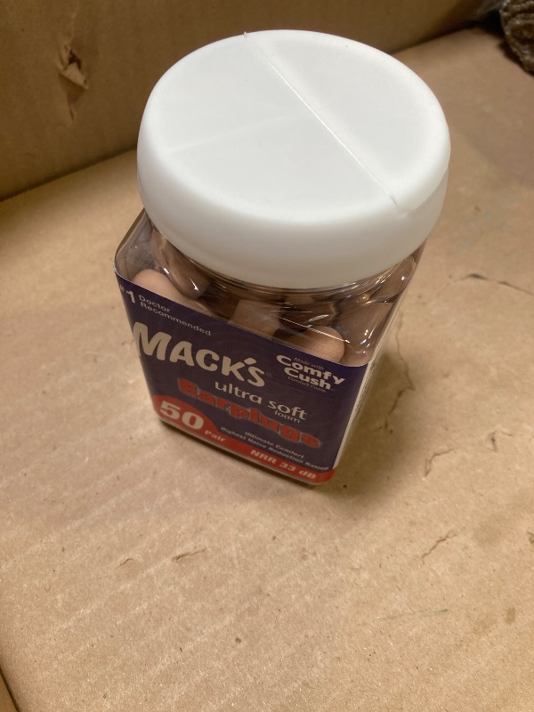 Photo 1 of Mack's Ultra Soft Foam Earplugs, 50 Pair - 33dB Highest NRR, Comfortable Ear Plugs for Sleeping, Snoring, Travel, Concerts, Studying, Loud Noise, Work | Made in USA