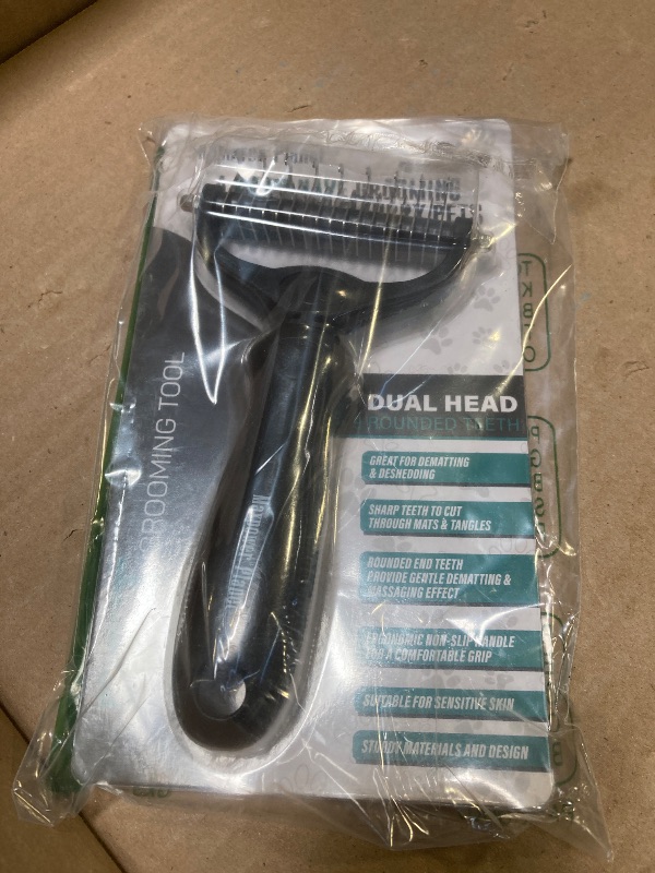 Photo 1 of Maxpower Planet Hair Brush - Double Sided Shedding, Dematting Undercoat Rake for Dogs and Cats, Extra Wide Dog Grooming Brush, Reduce Shedding by 95%, Black