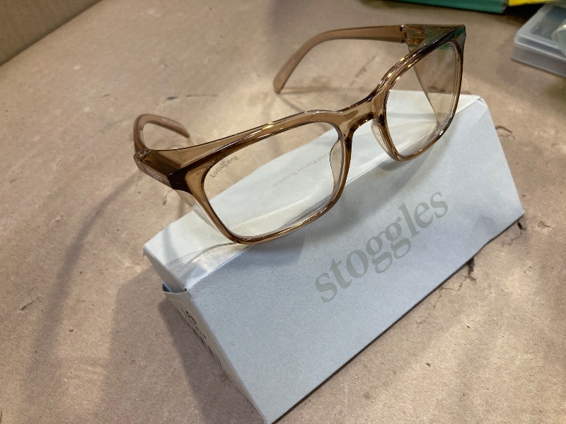Photo 1 of Stoggles Rectangle Z87.1 Certified Polycarbonate Safety Glasses, Scratch & Shatter-Proof, Blue-Light & UV Blocking Lens, Top & Side Shields, Anti-Fog Dip Coated, Durable, Protective & Stylish Eyewear