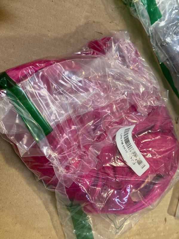 Photo 1 of eNilecor Hot Pink Wig Short Colorful Curly Wavy Synthetic Bob Wigs with Air Bangs 14" Natural Hiar Replacement Cosplay Wigs for Women
