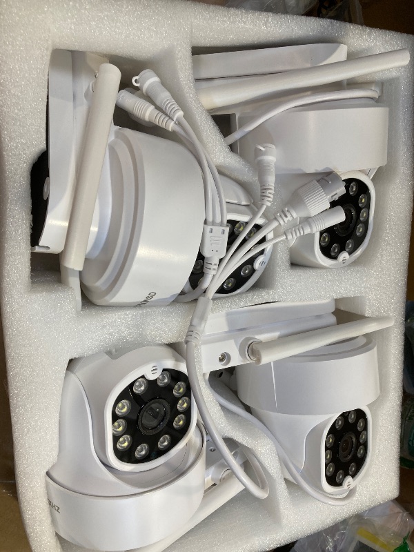 Photo 1 of ZHXISND 5MP 10CH Home Security Camera System Outdoor, 5G/2.4G WiFi 4K Surveillance 10" Monitor with 1TB HDD for 24/7 Recording, Auto-Tracking, Color Night Vision, DC Power Plug-in, 0 Monthly Fee