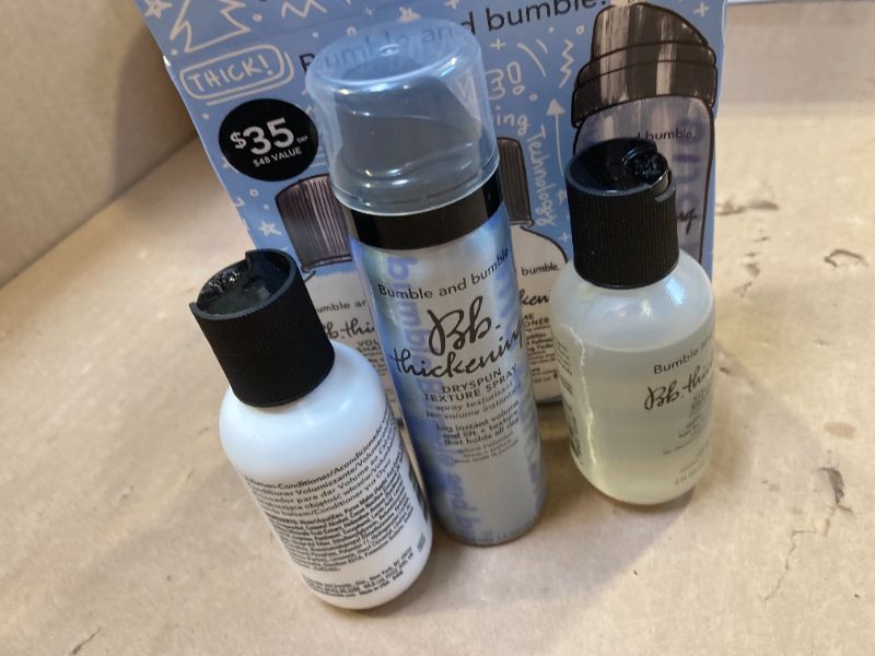 Photo 1 of Bumble and bumble. Thickening Hair Volumizing Starter Set | Thickening Shampoo, Conditioner + Dryspun Texture Spray