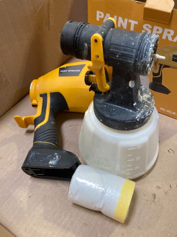 Photo 1 of Cordless Paint Sprayer - Compatible with Dewalt 20V Battery (Tool Only), Paint Spray Gun with 3 Spray Patterns & 5 Nozzles, 1200ml Tank, 700ml/min, Easy for Fence, Furniture, Cabinets, Doors