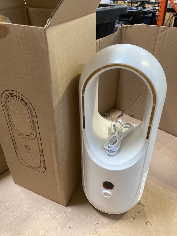 Photo 1 of 12.99" Portable Bladeless Desk Fan, Rechargeable Small Personal Cooling Table Fan with 6 Speed Modes, Quite Fan with LED Panel for Bedroom, Home, Office