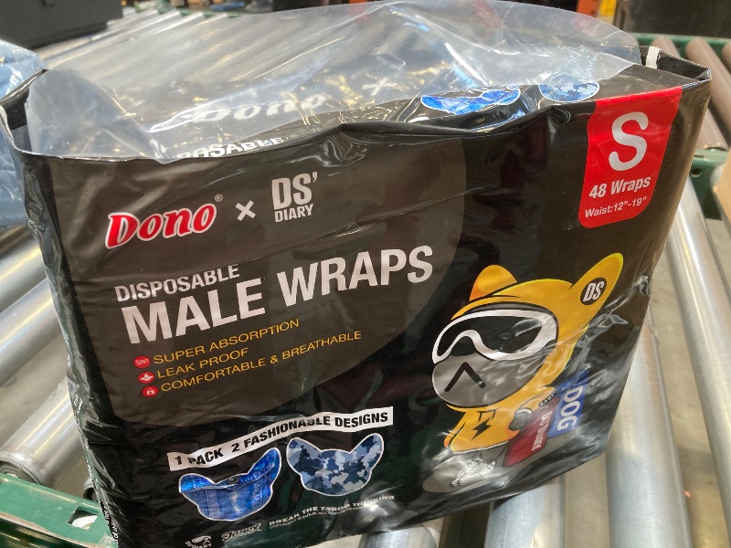 Photo 1 of Dono Dog Diapers Male Disposable Male Dog Wraps, 48 Count Wider Doggie Puppy Diapers Male Belly Bands, Super Absorbent, Leak-Proof Fit, Excitable Urination, Incontinence, S