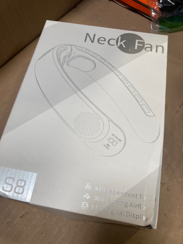 Photo 1 of FrSara Rechargeable Neck Fan, Personal Fan with LED Display, 3 Speeds with 4000mAh Battery Powered, Supports USB TYPE-C, Portable, Ideal & Quiet for Women, Men Travel, Outdoor, Blue