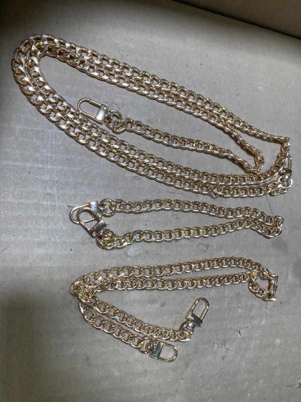 Photo 1 of 3pcs only----RAPUDA   Different Sizes Iron Replacement Flat Chains Iron, Metal Chain Strap for DIY Purse Handbag Shoulder Crossbody Bag Clutch 