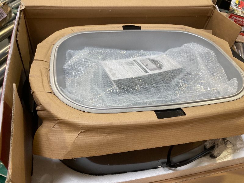 Photo 1 of Sunvivi Roaster Oven, Electric Roaster Oven with Viewing Lid, 30lb 26-Quart Turkey Roaster with Unique Defrost/Warm Function, Large Roaster with Removable Pan & Rack, Stainless Steel, Black

