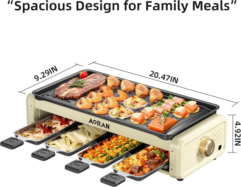 Photo 1 of Aoran Electric Smokeless Grill, 1800W Nonstick Indoor Griddle Pan, Multifunctional Skillet for Frying, Baking, Stewing, Easy to Clean, Adjustable...
