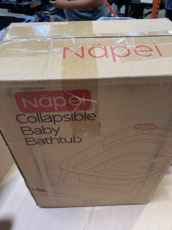 Photo 1 of napei Collapsible Baby Bathtub,Baby Bath Tub with Soft Cushion & Thermometer,Baby Bathtub Newborn to Toddler 0-36 Months,Portable Travel Baby Tub