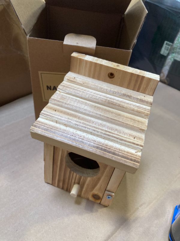 Photo 1 of Humming Bird Houses for Outdoor Hanging Small Bird Nesting Box - Wood Nest for Robin, Hummingbird, Parakeet, Bluebird - Perch House for Outdoors Birdhouse Birds - Made of Pine Wood