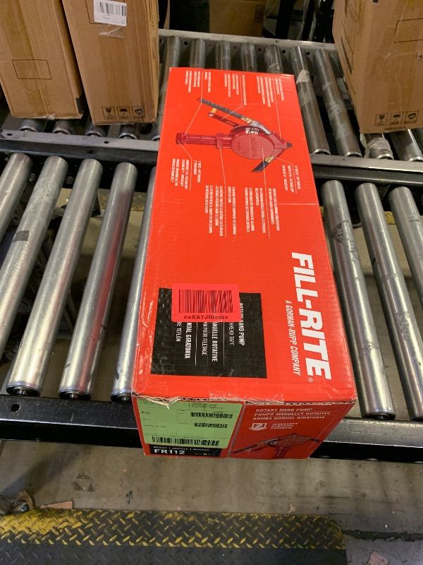 Photo 1 of Fill-Rite FR112 Fuel Transfer Rotary Hand Pump w/Discharge Hose, Straight Spout, Vacuum Breaker, & Suction Pipe