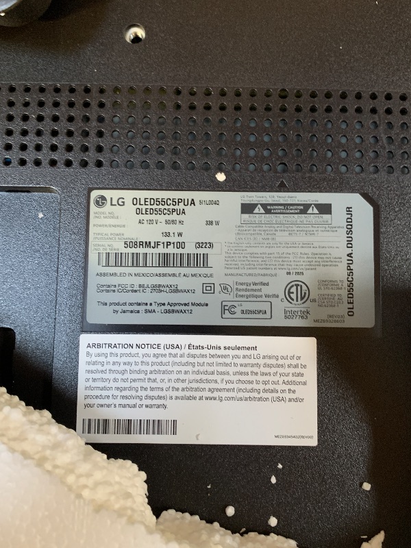 Photo 1 of LG 55-Inch Class OLED evo AI 4K C5 Series Smart TV w/Dolby Atmos, Dolby Vision, HDR10, AI Super Upscaling 4K, Filmmaker Mode, Wow Orchestra, Alexa Built-in (OLED55C5PUA, 2025)