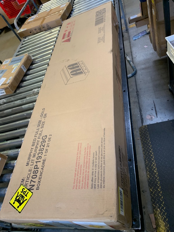 Photo 1 of Gold Wood Frame Full Size Murphy Bed with Drawer
