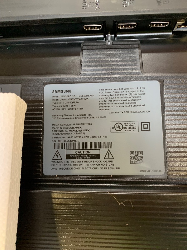 Photo 1 of Samsung 55-Inch Class QLED Q7F Series Samsung Vision AI Smart TV (2025 Model, 55Q7F) Quantum HDR, Object Tracking Sound Lite, Q4 AI Gen1 Processor, 4K upscaling, Gaming Hub, Alexa Built-in