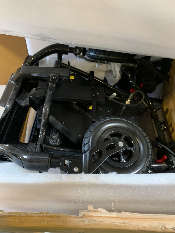 Photo 1 of VIPLAND 500lbs Capacity Carbon Fiber Electric Wheelchairs for Adults, 41lb Lightweight Foldable Motorized Wheelchair with 20 Inch Seat, 25 Miles Long Range, All Terrain, 500W Dual Motor, Portable Size