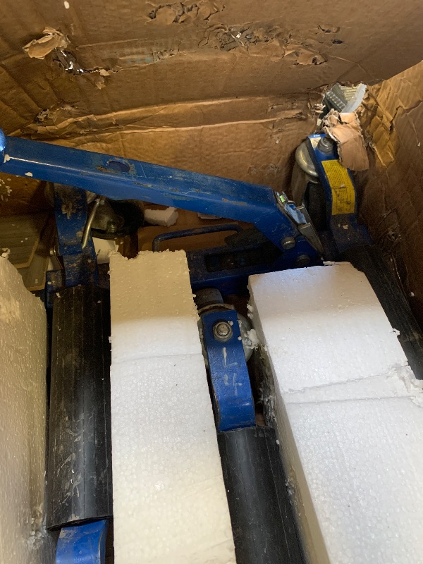 Photo 1 of  Garvee Hydraulic Wheel Dolly Set - 4 Pack, 1500 lbs Capacity Each, Heavy Duty Steel, Vehicle Positioning Dolly with Hydraulic Tire Jack, Blue, Ideal for Moving Cars, Trucks, RVs, and Trailers - Combination
