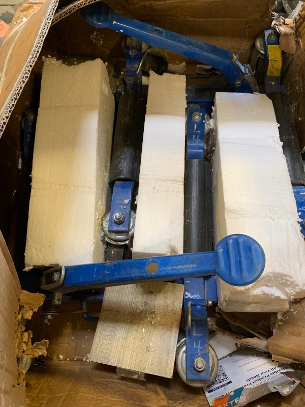 Photo 1 of  Garvee Hydraulic Wheel Dolly Set - 4 Pack, 1500 lbs Capacity Each, Heavy Duty Steel, Vehicle Positioning Dolly with Hydraulic Tire Jack, Blue, Ideal for Moving Cars, Trucks, RVs, and Trailers - Combination
